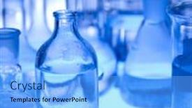  Presentation with laboratory equipment - Theme enhanced with glass laboratory equipment with blue background background and a light blue colored foreground