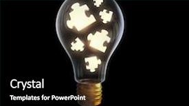  Presentation with elements - Audience pleasing presentation design consisting of glass light bulb with puzzle elements inside backdrop and a black colored foreground