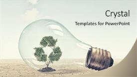  Presentation with recycle - Presentation design featuring glass lightbulb with green recycle background and a white colored foreground