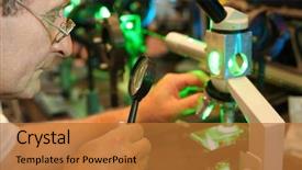  Presentation with laser beams - Audience pleasing slide deck consisting of glass loupe configure laser backdrop and a red colored foreground