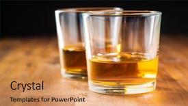  Presentation with alcohol - Cool new presentation theme with glass of alcoholic drink wooden backdrop and a gold colored foreground
