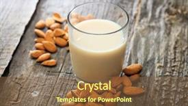  Presentation with almond milk - PPT theme enhanced with glass of almond milk background and a  colored foreground