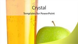  Presentation with green glass - PPT theme having glass of apple juice and green apples isolated on white background and a white colored foreground