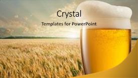  Presentation with wheat - PPT theme with glass of beer against wheat background and a lemonade colored foreground