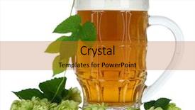  Presentation with beer hops - Amazing presentation theme having glass of beer and hops backdrop and a  colored foreground
