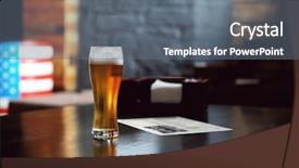  Presentation with bar - Presentation design having glass of beer on bar background and a gray colored foreground
