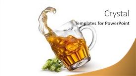  Presentation with sea glass - Theme with glass-of-beer-on-empty background and a white colored foreground