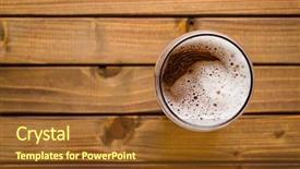  Presentation with beer pong table - Slides having glass of beer on wooden background and a tawny brown colored foreground