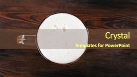  Presentation with empty of wood table top - Beautiful presentation theme featuring glass of beer on wooden backdrop and a tawny brown colored foreground