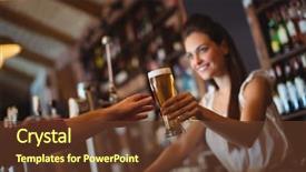  Presentation with giving - Slides enhanced with glass of beer to customer background and a tawny brown colored foreground