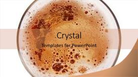  Presentation with beer - PPT theme consisting of glass of beer top view background and a coral colored foreground