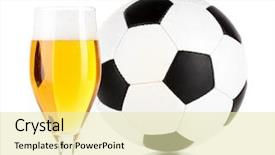 Presentation with ball bearing on a white - Slides consisting of glass of beer with ball background and a  colored foreground