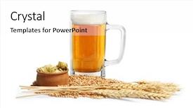  Presentation with beer hops - Amazing PPT layouts having glass of beer with hops backdrop and a white colored foreground