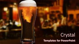  Presentation with bar - Presentation design having glass of beer on a street bar table background and a wine colored foreground