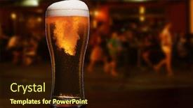  Presentation with beer - Audience pleasing PPT theme consisting of glass of beer on a street bar table backdrop and a wine colored foreground