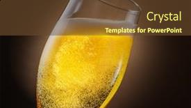  Presentation with beer foam - Presentation theme consisting of glass-of-beer background and a tawny brown colored foreground