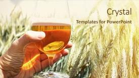  Presentation with beer - Beautiful presentation theme featuring the hand against barley backdrop and a cream colored foreground