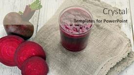  Presentation with juice - Slide deck enhanced with glass-of-beet-juice background and a soft green colored foreground