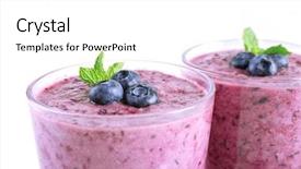  Presentation with blueberry - Presentation theme enhanced with colorful fresh smoothy drinks - glass of blueberry smoothie isolated background and a white colored foreground