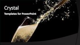  Presentation with splash - Presentation theme featuring glass of champagne with splash isolated on black background and a black colored foreground