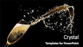  Presentation with splash - Amazing PPT theme having glass of champagne with splash backdrop and a black colored foreground