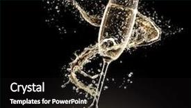  Presentation with splash - Presentation design enhanced with glass of champagne with splash background and a  colored foreground
