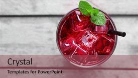  Presentation with soda - Cool new slide deck with glass of cherry soda backdrop and a violet colored foreground