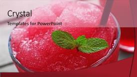  Presentation with soda - Colorful slide deck enhanced with glass of cherry soda backdrop and a lemonade colored foreground