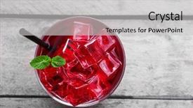  Presentation with glass of whiskey ice - Audience pleasing slides consisting of glass of cherry soda backdrop and a light gray colored foreground