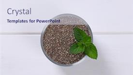  Presentation with seeds - Slide deck with glass-of-chia-seeds background and a sky blue colored foreground