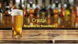  Presentation with beer - Presentation theme featuring glass-of-chilled-beer background and a tawny brown colored foreground