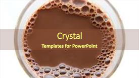  Presentation with chocolate milk - Audience pleasing theme consisting of glass of chocolate milk isolated on white backdrop and a tawny brown colored foreground