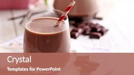  Presentation with chocolate milk - Slide deck having glass of chocolate milk background and a coral colored foreground