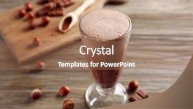  Presentation with chocolate nuts - Slide deck with glass of chocolate milkshake background and a coral colored foreground