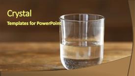  Presentation with clean water - PPT theme with glass-of-clean-mineral-water background and a tawny brown colored foreground