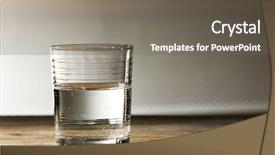  Presentation with clean water - Presentation theme having glass-of-clean-mineral-water background and a gray colored foreground