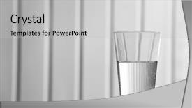  Presentation with clean water - Colorful PPT theme enhanced with glass-of-clean-mineral-water backdrop and a light gray colored foreground
