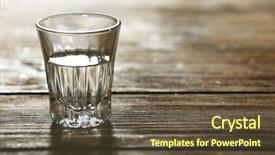  Presentation with clean water - PPT theme featuring glass-of-clean-mineral-water background and a tawny brown colored foreground