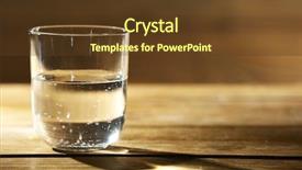  Presentation with clean water - Colorful PPT theme enhanced with glass of clean mineral water on rustic wooden background backdrop and a tawny brown colored foreground