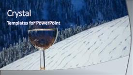  Presentation with clean water - Slide deck with glass of clean water stands background and a navy blue colored foreground