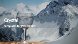  Presentation with clean water - Beautiful theme featuring glass of clean water stands backdrop and a gray colored foreground