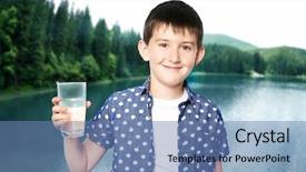  Presentation with clean water - Slide set having glass of clean water background and a teal colored foreground