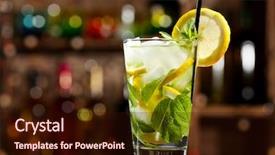  Presentation with cocktail bar - Colorful presentation design enhanced with glass of cocktail in bar backdrop and a wine colored foreground