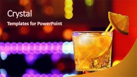  Presentation with raising the bar - Beautiful slide set featuring glass of cocktail on bar backdrop and a  colored foreground