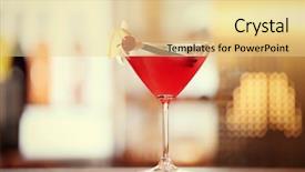 Presentation with cocktail mixer - Theme with glass of cocktail on bar background and a blonde colored foreground