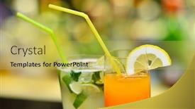  Presentation with cocktail bar - Presentation featuring glass of cocktail on the bar background and a yellow colored foreground