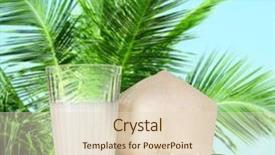  Presentation with milk coconut - Amazing slide deck having glass of coconut milk backdrop and a lemonade colored foreground