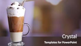  Presentation with cold brew coffee - Slide set featuring glass of coffee on color background and a  colored foreground