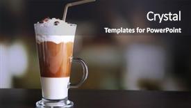  Presentation with color - Audience pleasing PPT theme consisting of glass of coffee on color backdrop and a  colored foreground
