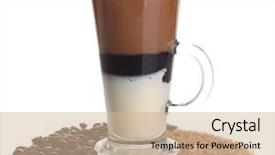  Presentation with coffee chocolate - Slide deck featuring glass of coffee with cream background and a  colored foreground